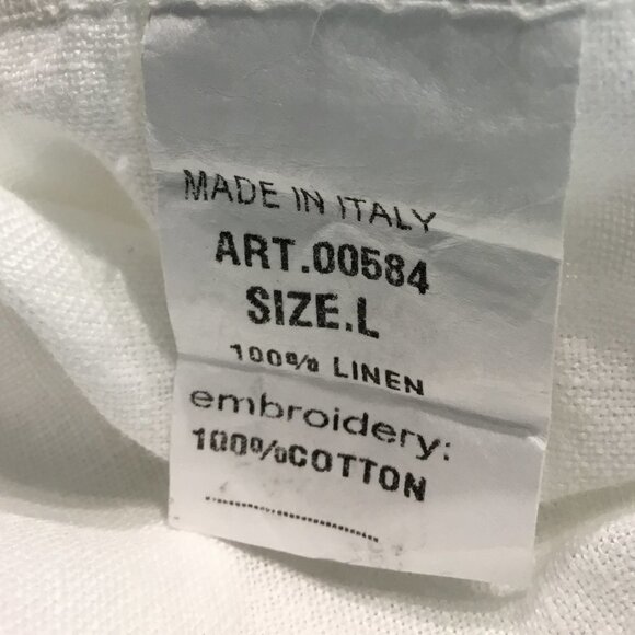 Alessia Pacini White Linen Embroidered Top Size Large - Picture 4 of 5